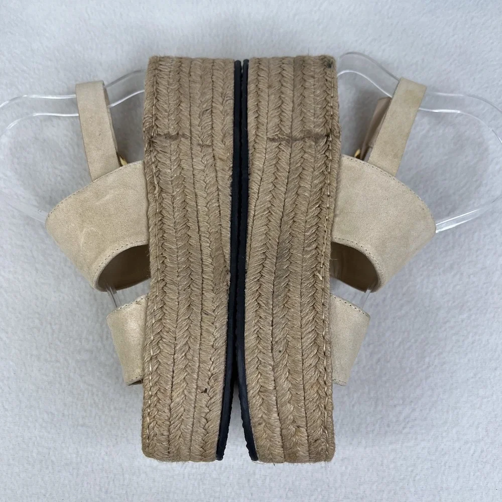 Rag & Bone Brown Odyssey Suede Espadrille Wedge Sandal Size 38 US 8